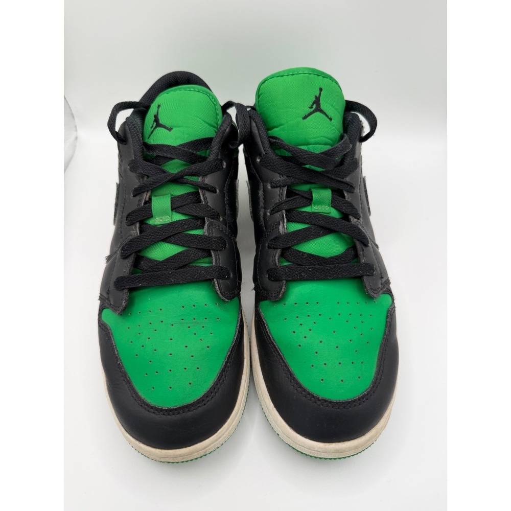 Nike Air Jordan 1 Low "Lucky Green" Black Youth Size US GS 7Y Sneakers  Athletic